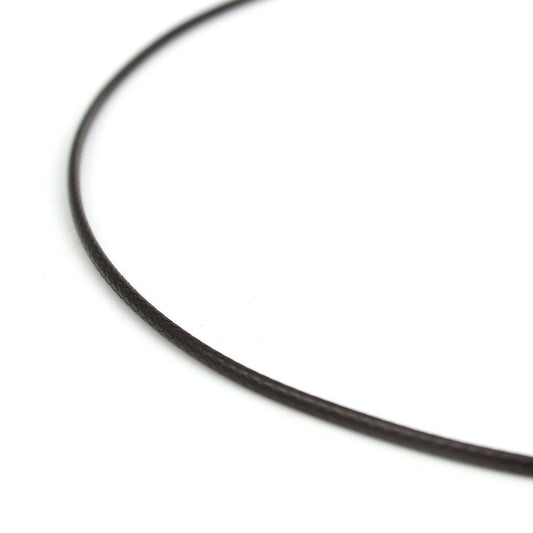 N220 - 10 pcs. Dark Brown Polyester Waxen Waxed Weave Cord Necklaces - 15 3/8 inch (39cm) - Choker Length - 1.5mm Thick