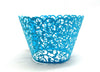C013 - 12pcs Blue Filigree Paper Lace Wedding Party Cupcake Cake Cups Wrappers Liners - 217mm x 52mm (8.54" x 2.05")