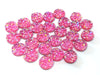 CA757 - 10 pcs Druzy Resin Embellishment Cabochons Hot Pink - Clear Multicolor - 12mm