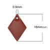 P1087 - 10 pcs Rhombus Metal Enamel Dangle Charms Pendants - 16mm x 11mm - 0.63" - Copper Brown - Great for Earrings, Dangles!