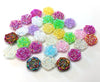 CA772 - 10 pcs (5 Pairs) Resin Cabochons - 12mm - Rose Flower Design - Multicolor - Fit on 6mm flat settings!
