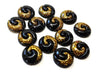 10 pcs Druzy Resin Embellishment Cabochons - 12mm - Bi Color Style - Black and Gold - Multicolor