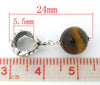 P2087 - 8 pcs Antique Silver Amber Tone Round Dangle Charm Beads - 24mm x 9mm- Hole Size: 5.5mm - Fits Paracord and European Cords!