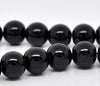 BD157 - 10mm Black Glass Pearl Imitation Round Beads - 16 inch strand