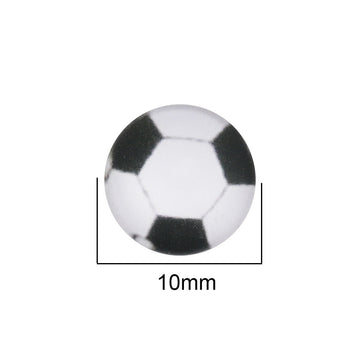 CA729 - 10 pcs Circle Soccer Ball Sports Glass Round Dome Seals Tiles Cabochons - 10mm