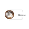CA784 - 10 pcs Resin Embellishment Cabochons Mosaic Metal Foil Champagne and Silver - 10mm - Multicolor - Faceted Style