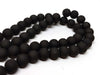 BD630 - 6mm Black Rubberized Glass Round Beads - 32" strand - Approx 132 beads per strand - Hole Size: 1.3mm