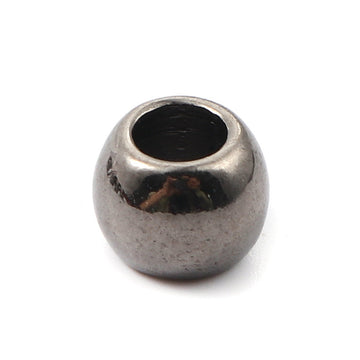 BD633 - 20 pcs Gunmetal Metal Ball Spacer Beads - 10mm - Large Hole: 5mm - Fits European Cords and Paracord!