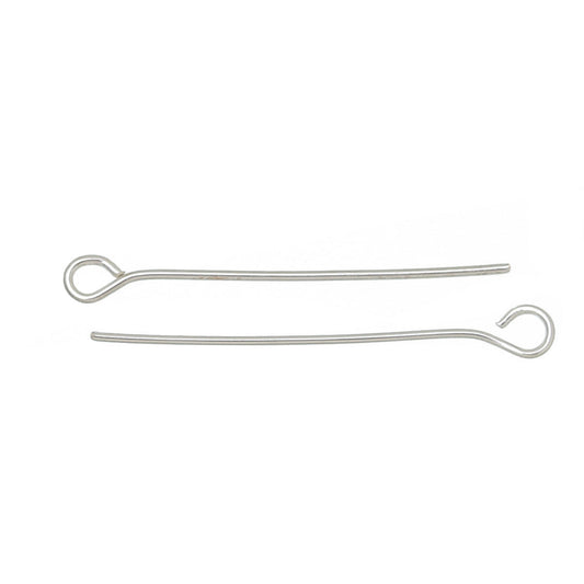 A031 - 10 pcs. 925 Sterling Silver Eye Head Pins - 26mm - 24 Gauge