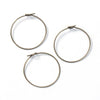W026 - 50 pcs. Antique Bronze Unbent Wine Charm/Earwire Hoop Rings - 25mm (1 inch)