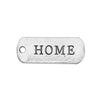 P355A - 30 pcs. Antique Silver "Home" Rectangle Charms Pendants - 21mm x 8mm