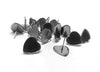 E738 - 10 pcs. 304 Stainless Steel Silver Tone Heart Earring Posts Studs Settings Bezels Cabochons Tacks - 12mm Glue Pad Setting - Rubber Backs