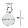 P981 - 1 pc. 925 Sterling Silver Circle Round Stamping Tags with Jump Ring Dangle - 13 x 8mm - 8mm Glue Pad