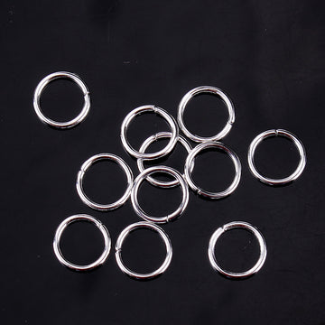 J055 - 100 pcs Silver Plated Open Jump Rings - 9mm - 21 Gauge (0.7mm Thick) - Shiny