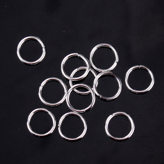 J055 - 100 pcs Silver Plated Open Jump Rings - 9mm - 21 Gauge (0.7mm Thick) - Shiny