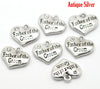 P070 - 10 pcs. Antique Silver "Father of the Groom" charm with rhinestone - 16mm X 14mm