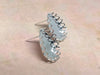 E805 - 10 pcs. Silver Plated Earring Tacks Posts Studs Settings Bezels Cabochons - Teardrop - 25mm x 18mm Glue Pad Setting