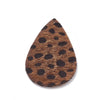 P253 - 10 pcs. Brown Leopard Faux Fur Leather Dangle Charms Pendants - Teardrop - 55mm (2.17") - Great for Light Earrings or Dangles! Double-Sided