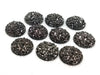 CA675 - 10 pcs Druzy Resin Embellishment Cabochons Gunmetal - 14mm - Dome Circle