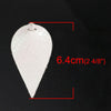 P849 - 10 pcs. Scales Faux Leather Dangle Charms Pendants - Pinch Leaf - White - Silver Tone Jump Ring - 63mm (2.5") - Double Sided