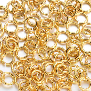 J189 - 500 pcs Gold Plated Open Jump Rings - 6mm - 18 Gauge (1mm Thick) - Made of Brass