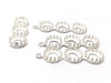 P444 - 1 pc. Silver Plate Single Loop Triple Bezel Pendant Dangle Charm - 8mm Glue Pad Setting - Silver Plated - Beadsmith