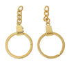 J251 - 20 pcs. Gold Plated Circle Split Jump Rings Key Rings with Chain - 64mm x 30mm (2 1/2" x 1 1/8")