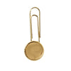 CA701 - 10 pcs. Gold Plated Paper Clips Cabochons Bezels - 38mm x 14mm - 12mm Circle Glue Pad