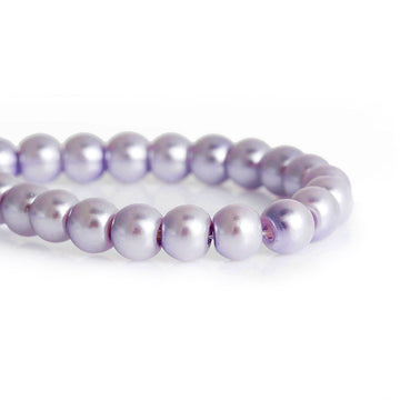 BD746 - 8mm Pastel Light Purple Glass Pearl Imitation Round Beads - 32 inch strand - Approx. 105 beads per strand - Hole Size: 1mm