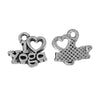 P260A - 50pcs. Antique Silver "I love (heart) yoga" Carved Charms Pendants - 14mm x 13mm (0.55" x 0.51"
