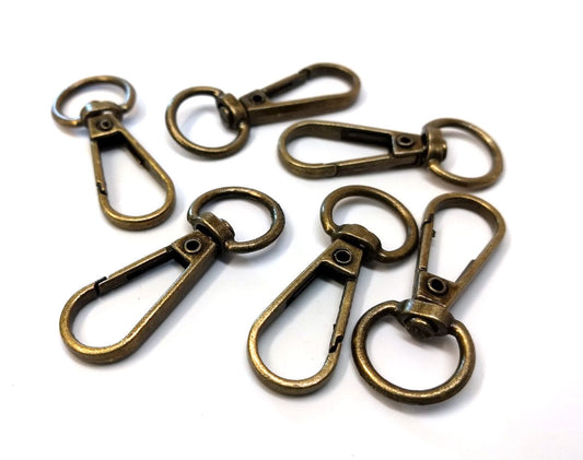 CL149 - LARGE - 20 pcs. Antique Bronze Lobster Swivel Clasps for Key Ring - 45mm x 18mm - Claw Clasps - Dog Clips