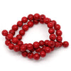 BD241 - 50 Beads - 8mm Red Turquoise Imitation Dyed Round Beads - 15.75 inch strand