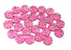CA757 - 10 pcs Druzy Resin Embellishment Cabochons Hot Pink - Clear Multicolor - 12mm