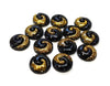 10 pcs Druzy Resin Embellishment Cabochons - 12mm - Bi Color Style - Black and Gold - Multicolor