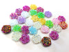 CA772 - 10 pcs (5 Pairs) Resin Cabochons - 12mm - Rose Flower Design - Multicolor - Fit on 6mm flat settings!