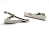 TC042 - 2 pcs Silver Tone Tie Bars/Clips - 41x8mm Glue Pad