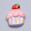 CA601 - 10 pcs Resin Embellishment Cabochons - Food - Cupcake - Pink - 27mm x 22mm
