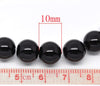 BD157 - 10mm Black Glass Pearl Imitation Round Beads - 16 inch strand