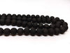 BD630 - 6mm Black Rubberized Glass Round Beads - 32" strand - Approx 132 beads per strand - Hole Size: 1.3mm