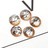 CA784 - 10 pcs Resin Embellishment Cabochons Mosaic Metal Foil Champagne and Silver - 10mm - Multicolor - Faceted Style