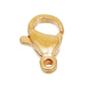 CL089 - 5 pcs. Stainless Steel Lobster Clasps - 10mm x 6mm - Claw Clasps - Hypoallergenic! Tarnish Resistant! - Gold Plated