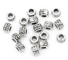 BD288 - 20 pcs. Antique Silver Metal Tibetan Carved Flower Round Pot Spacer Beads- 5mm x 7mm