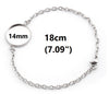 B092 - 3 pcs. 304 Stainless Steel Silver Tone Chain Bracelets - 7.09" (18cm) - 14mm Bezel - Tarnish Resistant!