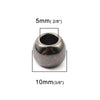 BD633 - 20 pcs Gunmetal Metal Ball Spacer Beads - 10mm - Large Hole: 5mm - Fits European Cords and Paracord!