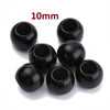 BD732 - 100 pcs Black Smooth Acrylic Ball Spacer Beads - 10mm - Large Hole: 4.7mm - Fits European Cords and Paracord!