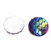CA440 - 10 pcs Mermaid Fish Scales Resin Carved Embellishment Cabochons Purple AB - 16mm (5/8 in)
