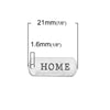 P355A - 30 pcs. Antique Silver "Home" Rectangle Charms Pendants - 21mm x 8mm