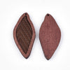 P2101 - 4 pcs. Dark Brown REAL Leather Cowhide over Wood Dangle Pendants - Rattan - Leaf - 50mm (2") - Great for Earrings or Dangles!