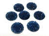 CA634 - 10 pcs Druzy Resin Embellishment Cabochons Starry Blue - 25mm (1 inch) - Dome Style