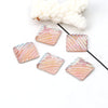 CA951 - 10 pcs Resin Embellishment Druzy Cabochons Coral Multicolor - Stripes - 16mm - Square